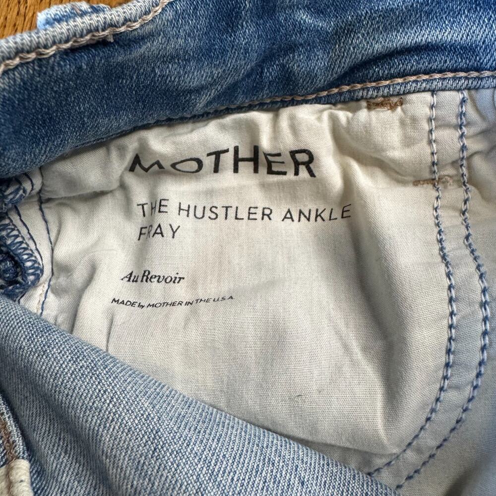 Mother The Hustle Ankle Fray Raw Hem Stretch Jeans Women's Size 25 High Rise - Picture 7 of 9